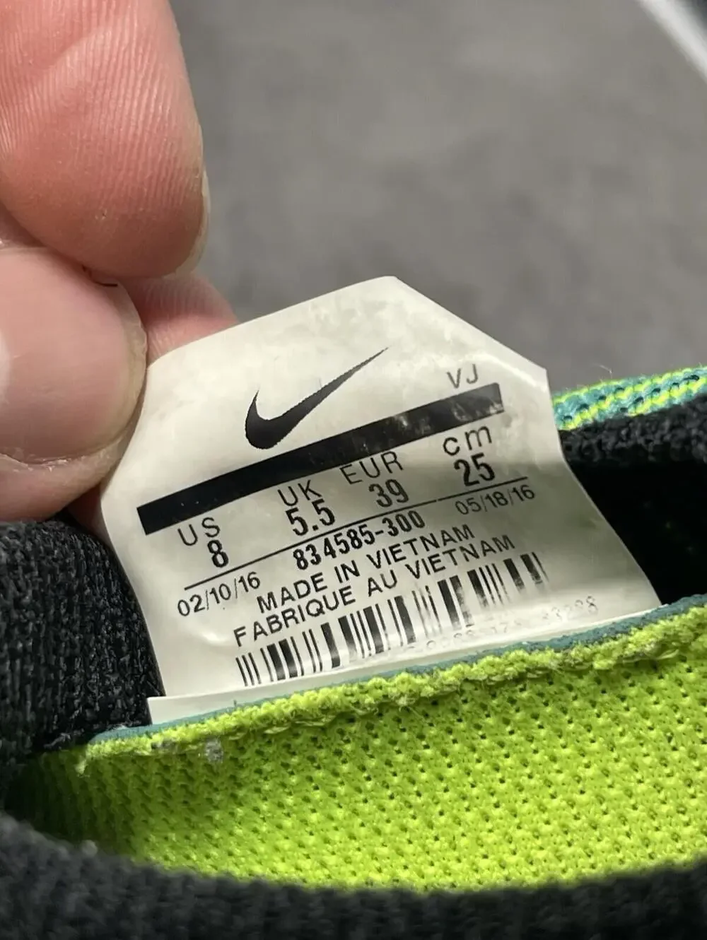 Nike Free RN Motion Flyknit Sneakers Womens Size 8 Green Blue Running 834585-300 - Picture 10 of 10
